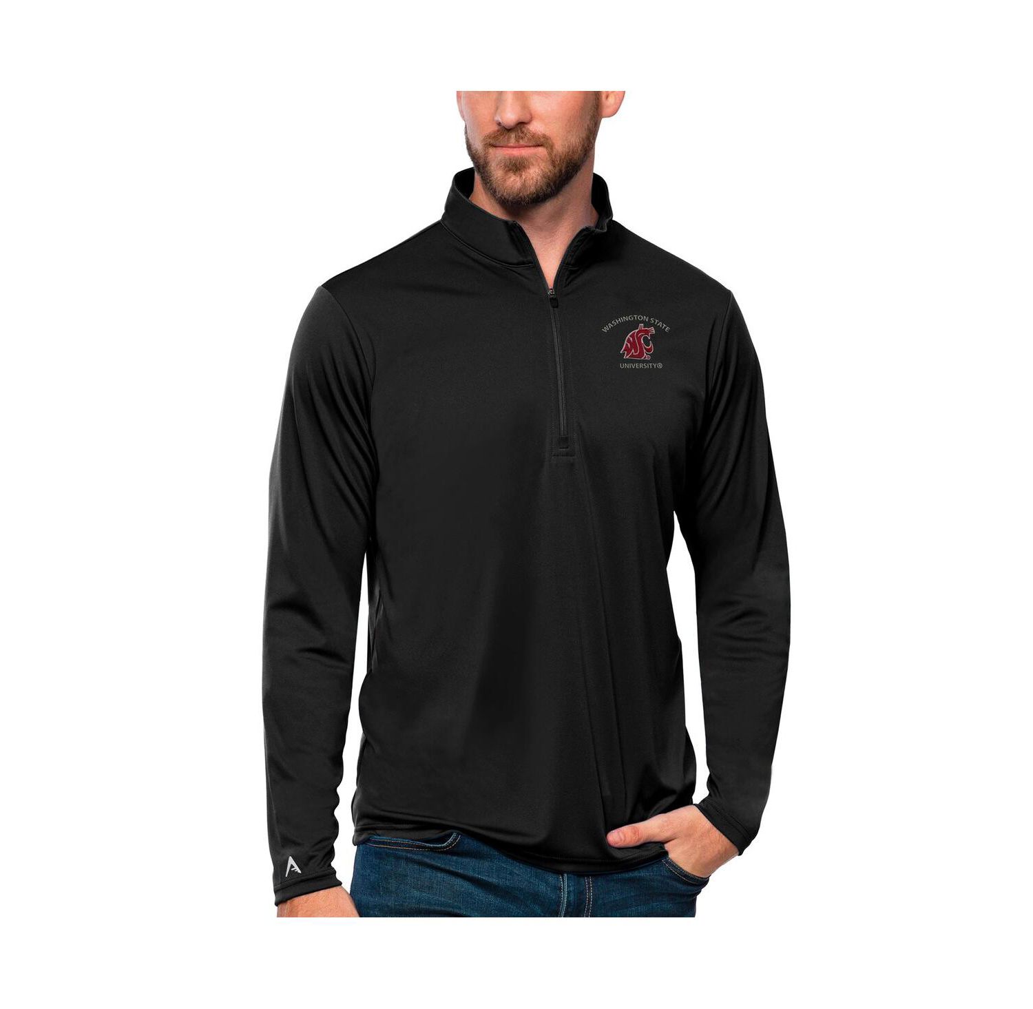 Men's Black Washington State Cougars Tribute Quarter-Zip Top