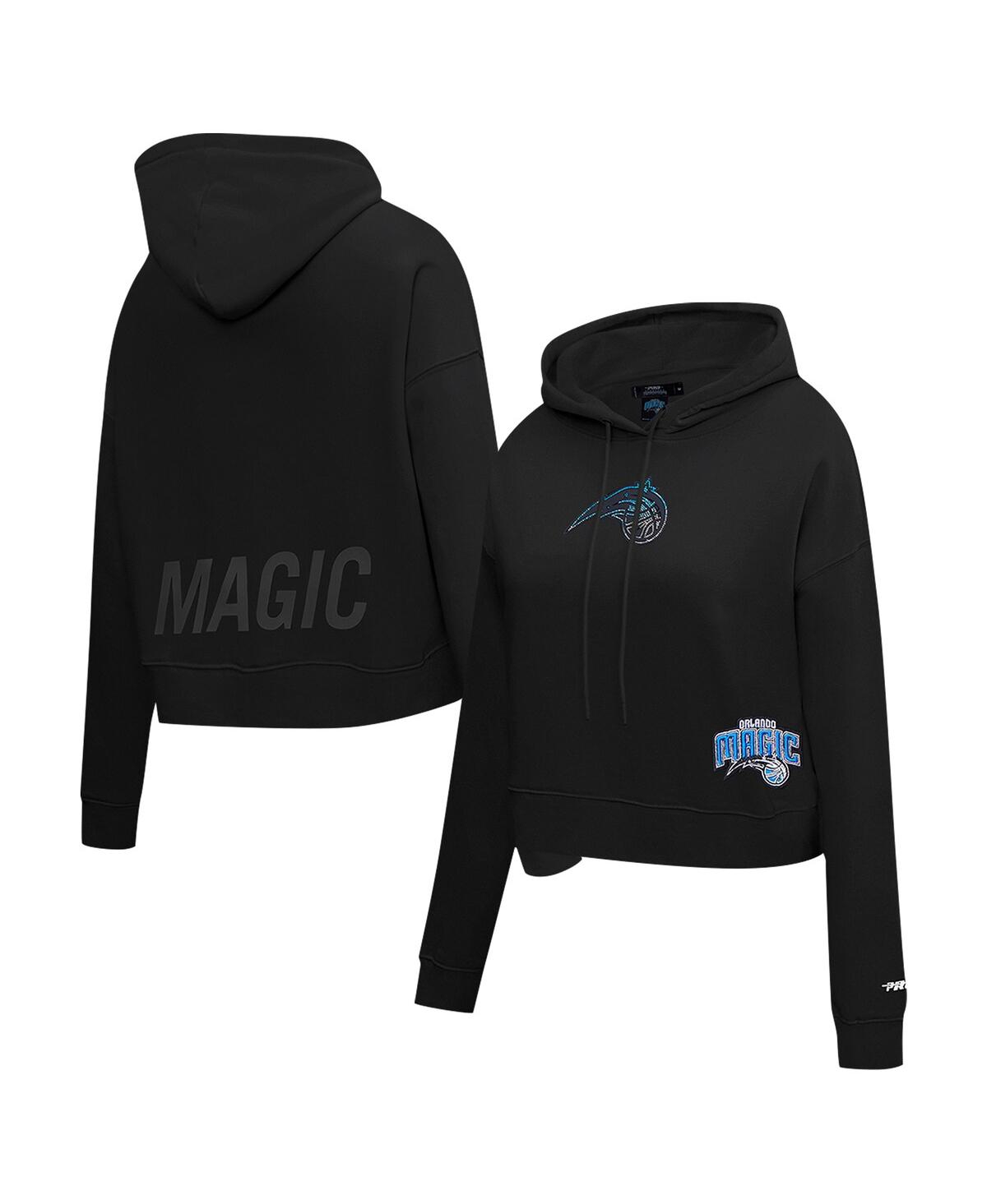 Women's Black Orlando Magic Jewels Cropped Pullover Hoodie - Black