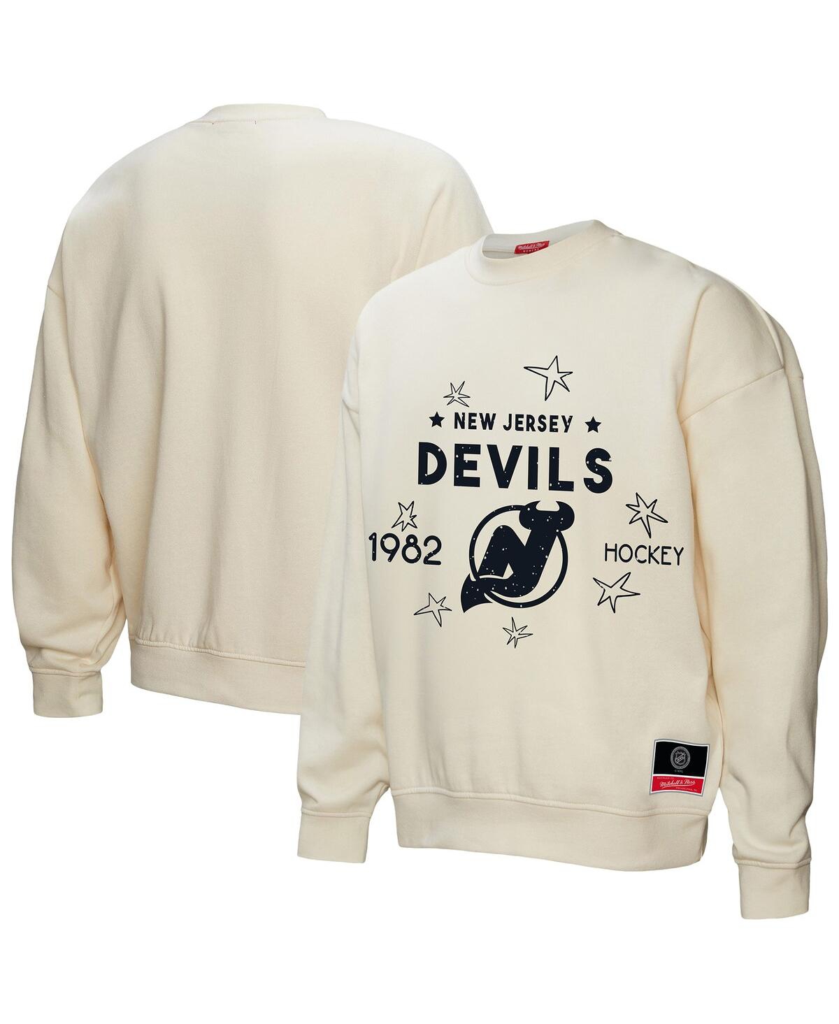 Women's Cream New Jersey Devils Logo 3.0 Pullover Sweatshirt - Cream
