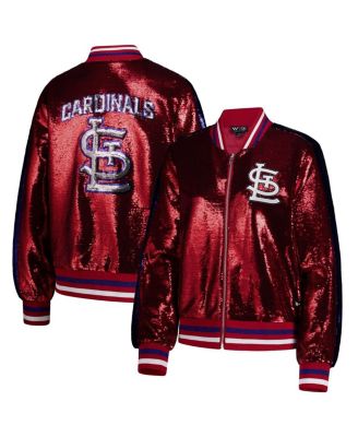 The Wild Collective - Women's  Red St. Louis Cardinals Sequin Full-Zip Bomber Jacket