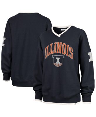 '47 Brand - Women's '47 Navy Illinois Fighting Illini Clubhouse Daze Eighty V-Neck Pullover Sweatshirt