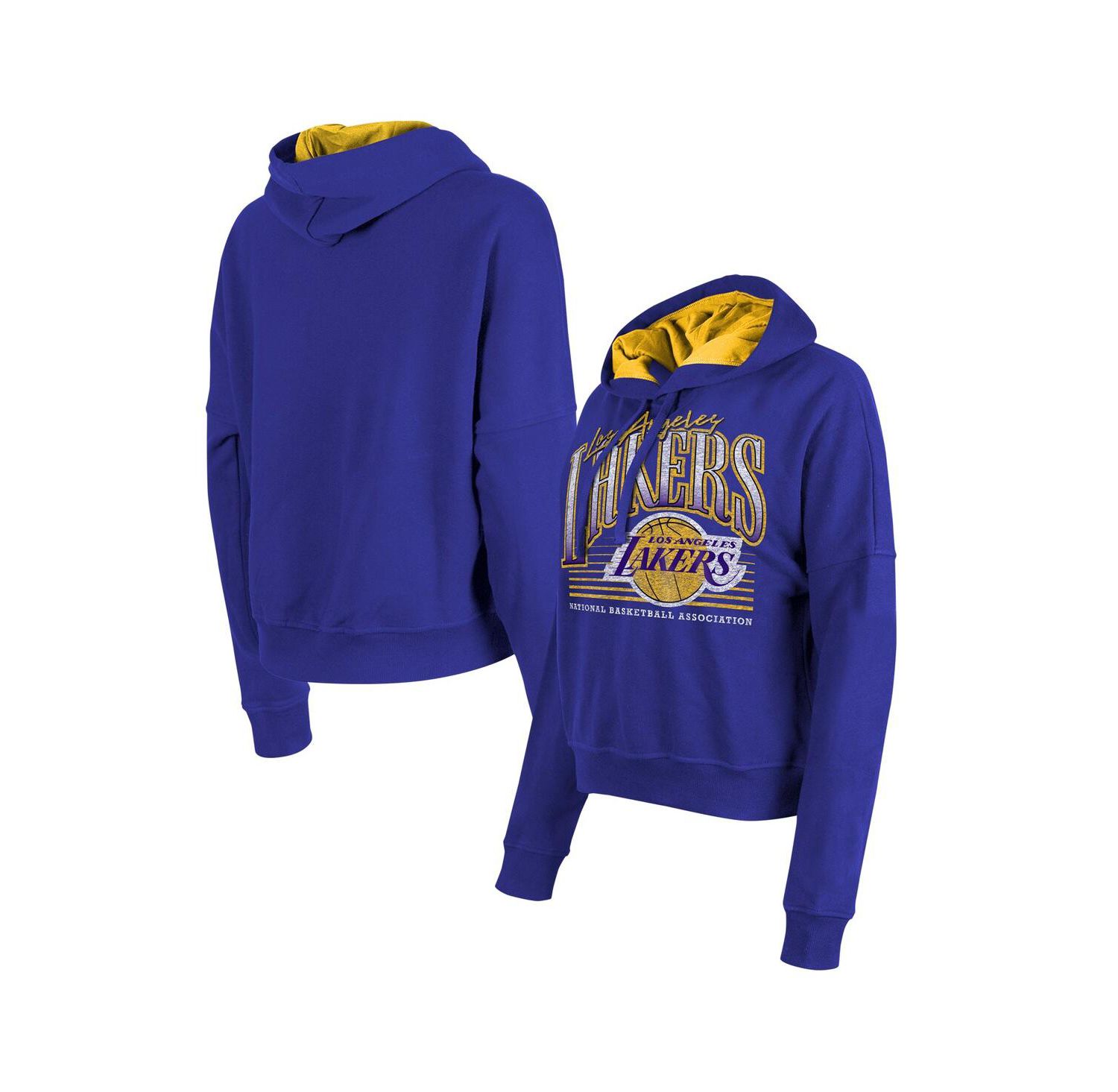 Women's Purple Los Angeles Lakers Boxy Pullover Hoodie
