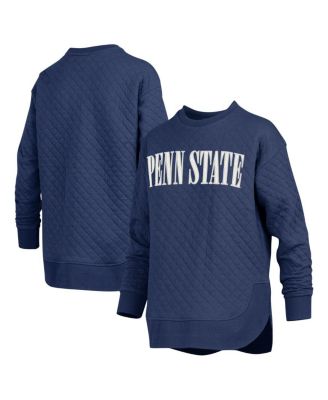 Pressbox - Women's Navy Penn State Nittany Lions Quilted Long Sleeve Pullover Sweatshirt