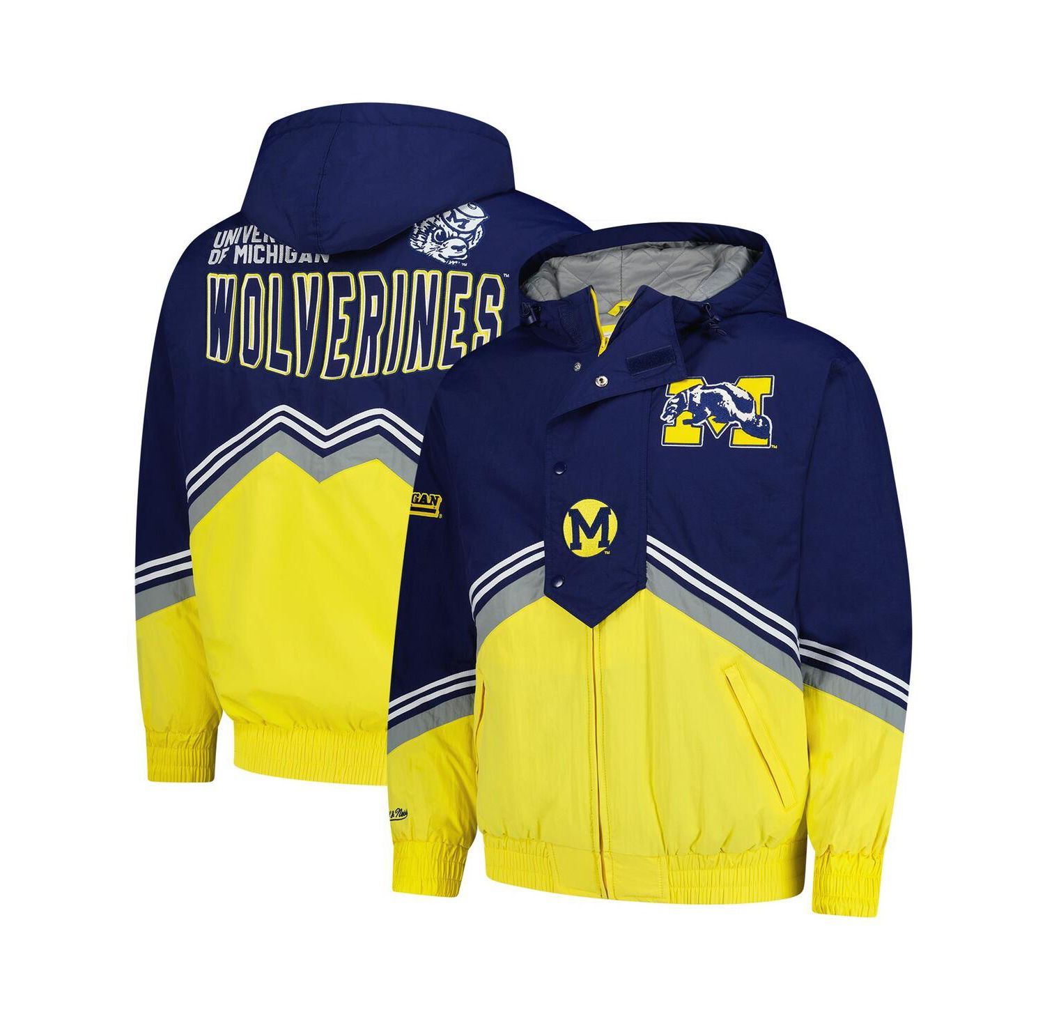 Men's Navy/Maize Michigan Wolverines Throw It Back Retro Full-Zip Windbreaker Jacket