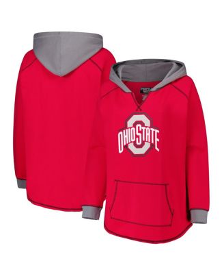 Fanatics - Women's  Scarlet Ohio State Buckeyes Plus Size Boom Pullover Hoodie