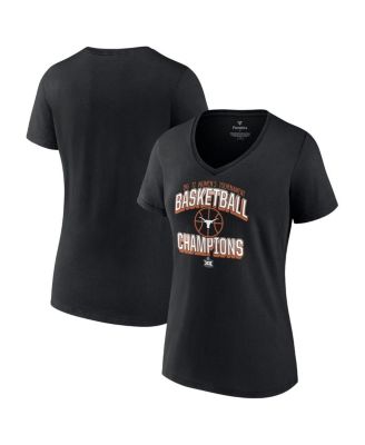 Fanatics - Women's  Black Texas Longhorns 2022 Big 12 Women's Basketball Conference Tournament Champions V-Neck T-Shirt
