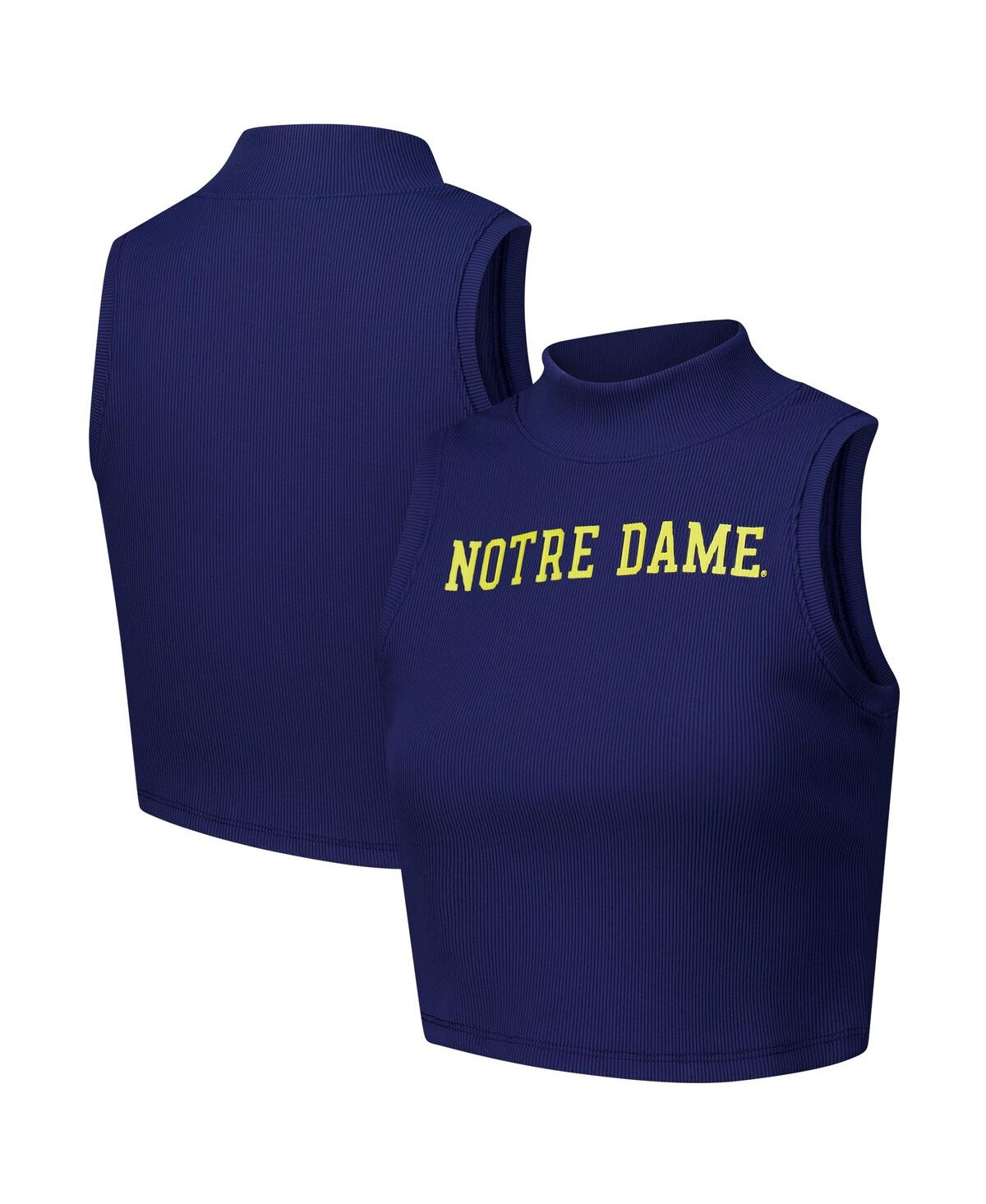 Zoozatz Women's Navy Notre Dame Fighting Irish Cropped Tank Top In Navy
