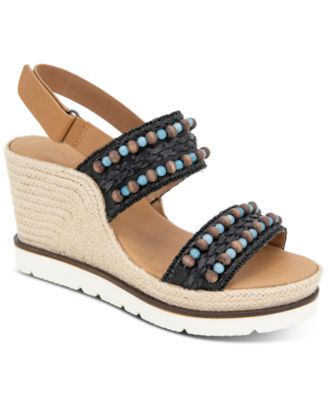 Gentle Souls - Women's Evora Beaded Wedge Sandals