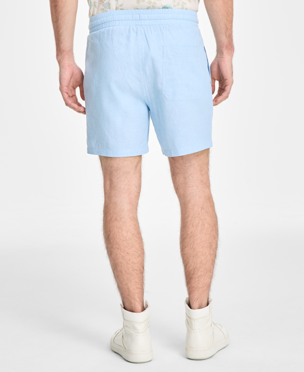 Shop Sun + Stone Men's Chase Regular-fit 6" Linen Blend Shorts, Exclusively At Macy's In Skysail Blue