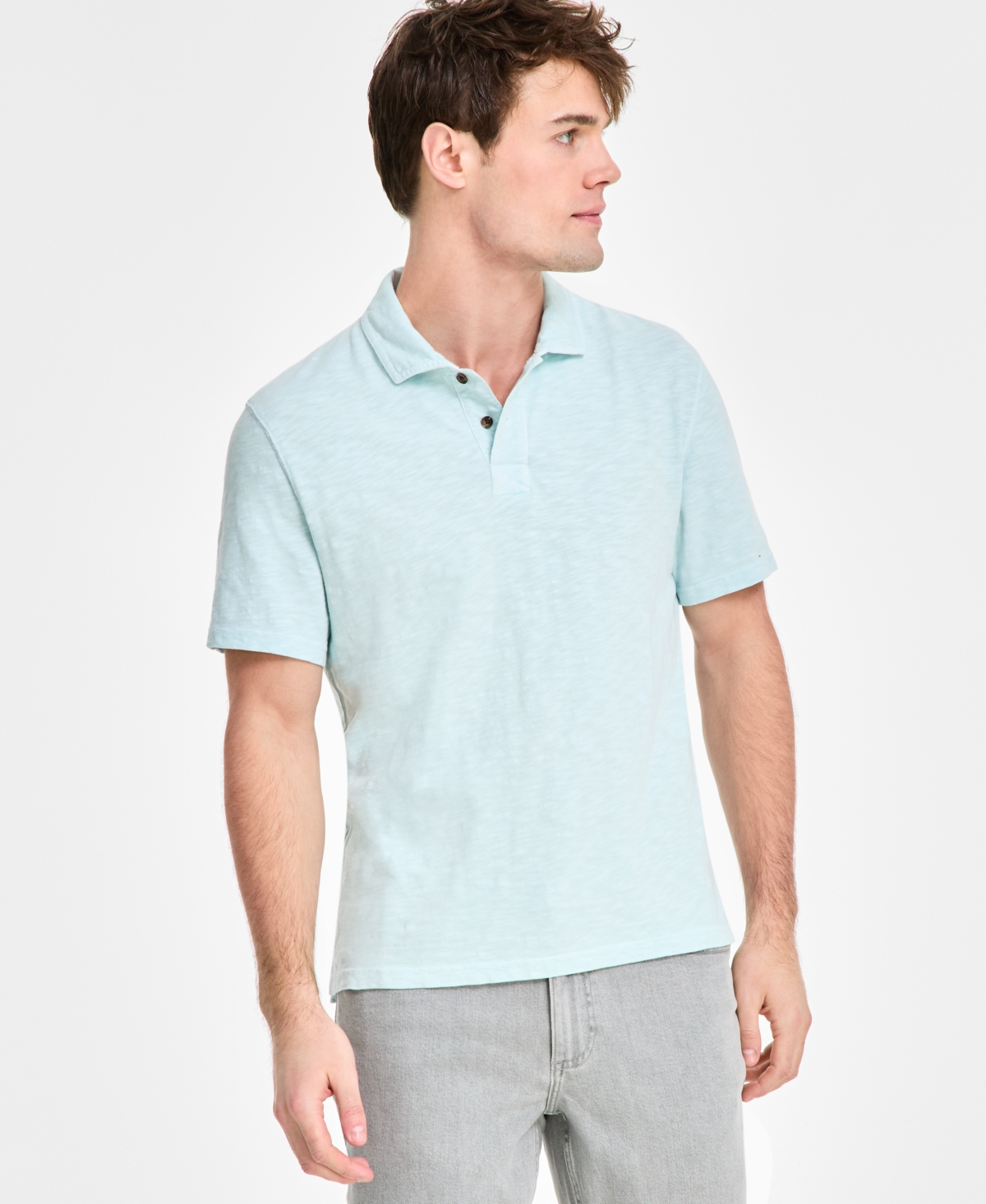 Sun + Stone Men's Regular-fit Textured Polo Shirt, Created For Macy's