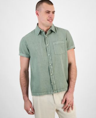 Men's Blake Linen Chambray Short Sleeve Button-Front Shirt