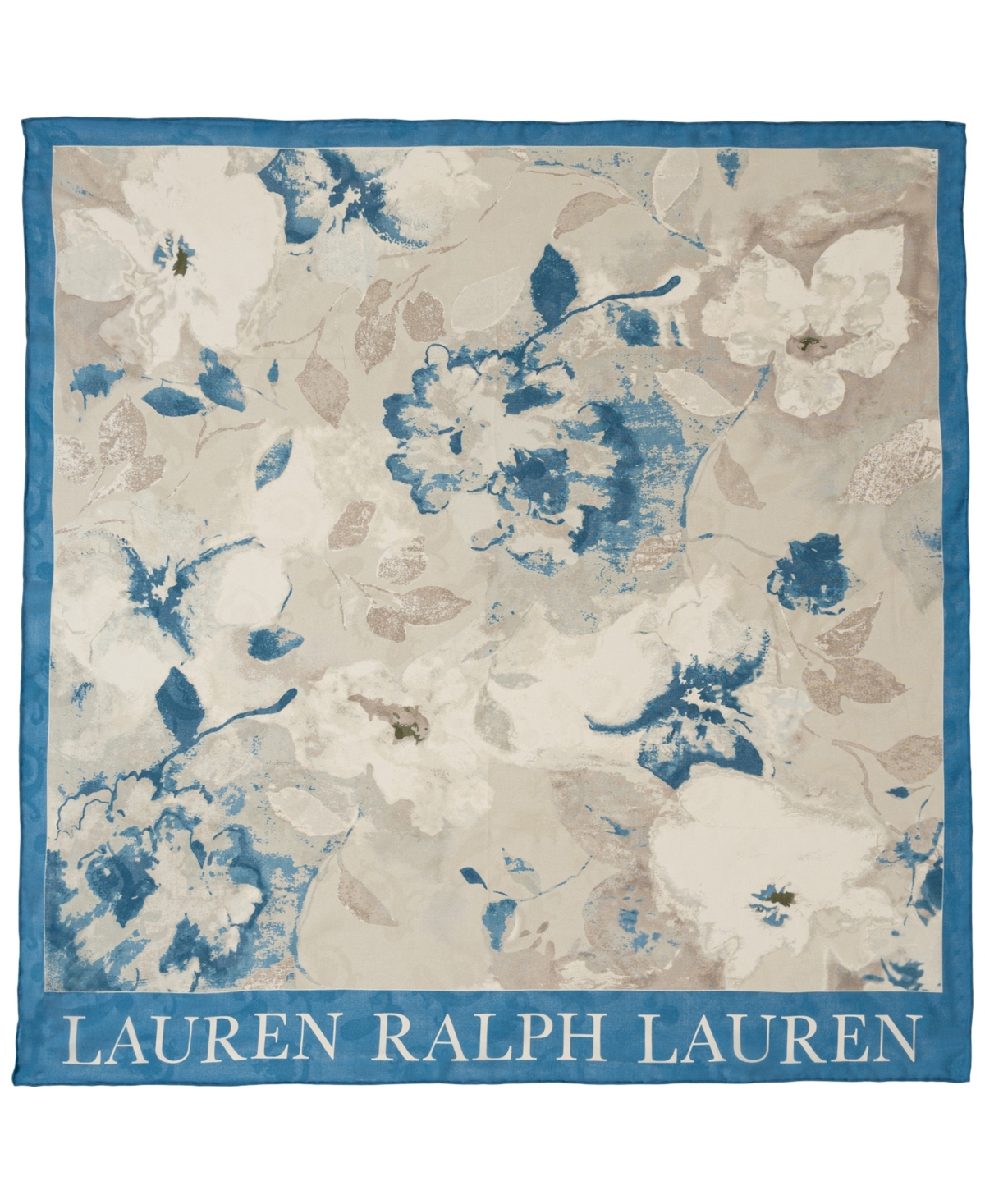 Floral Square Scarf - Soft Lazuli