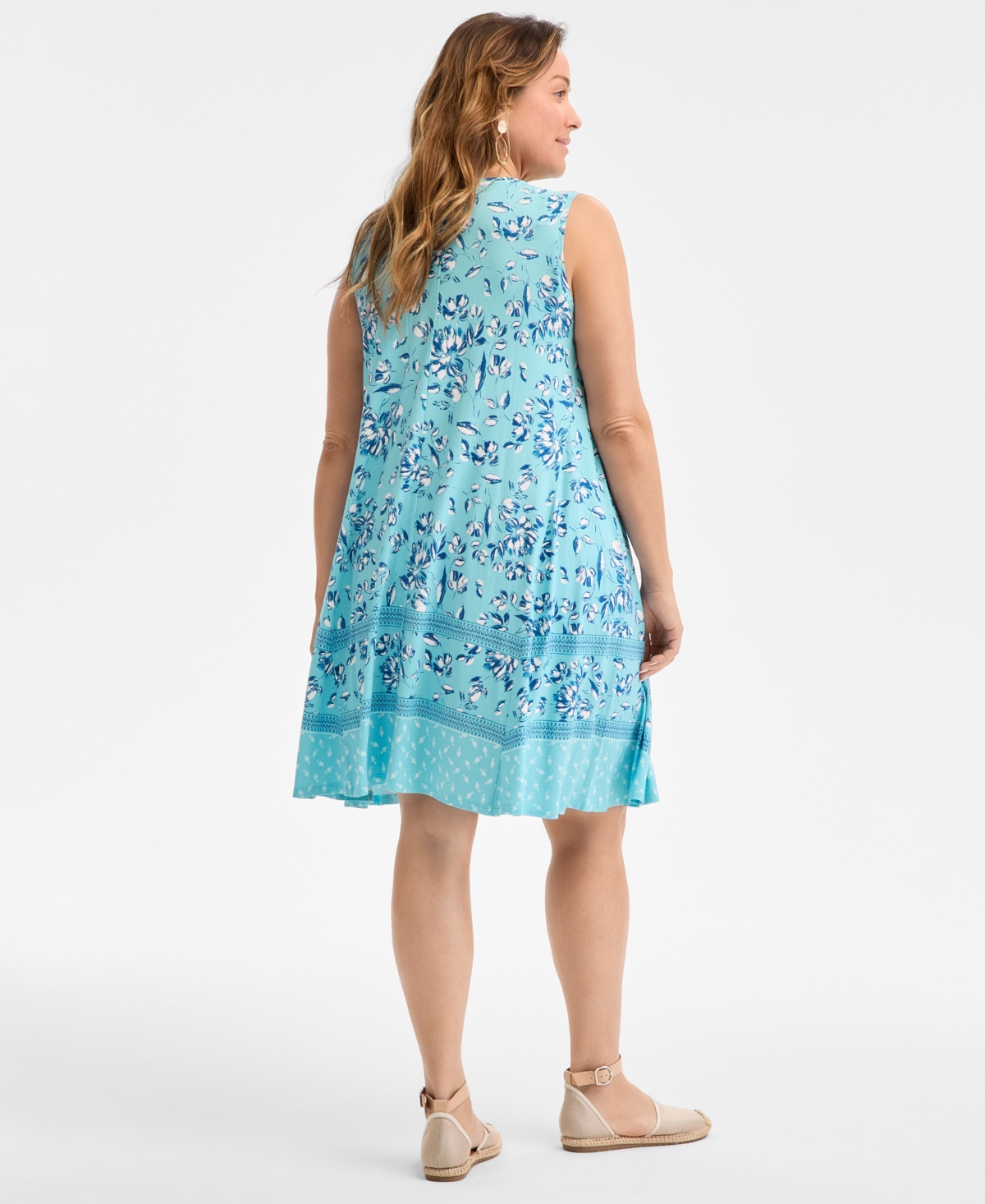 STYLE & CO PLUS SIZE PRINTED SLEEVELESS FLIP-FLOP DRESS, EXCLUSIVELY AT MACY'S 