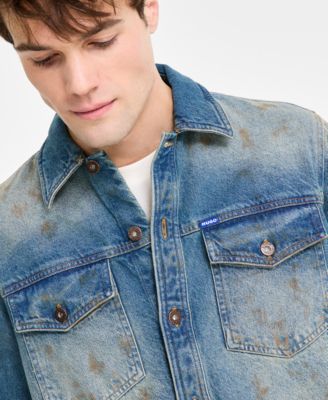 Men's Relaxed-Fit Distressed Denim Shirt
