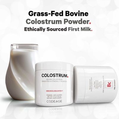 Bovine Colostrum Powder Supplement 4-Month Supply, 1000mg per Serving, Grass-Fed Ethically Sourced, Immunoglobulin-Rich Prized First Milk, Cold-Chain Pasteurized, Agglomerated, Non-GMO, 4.3 OZ