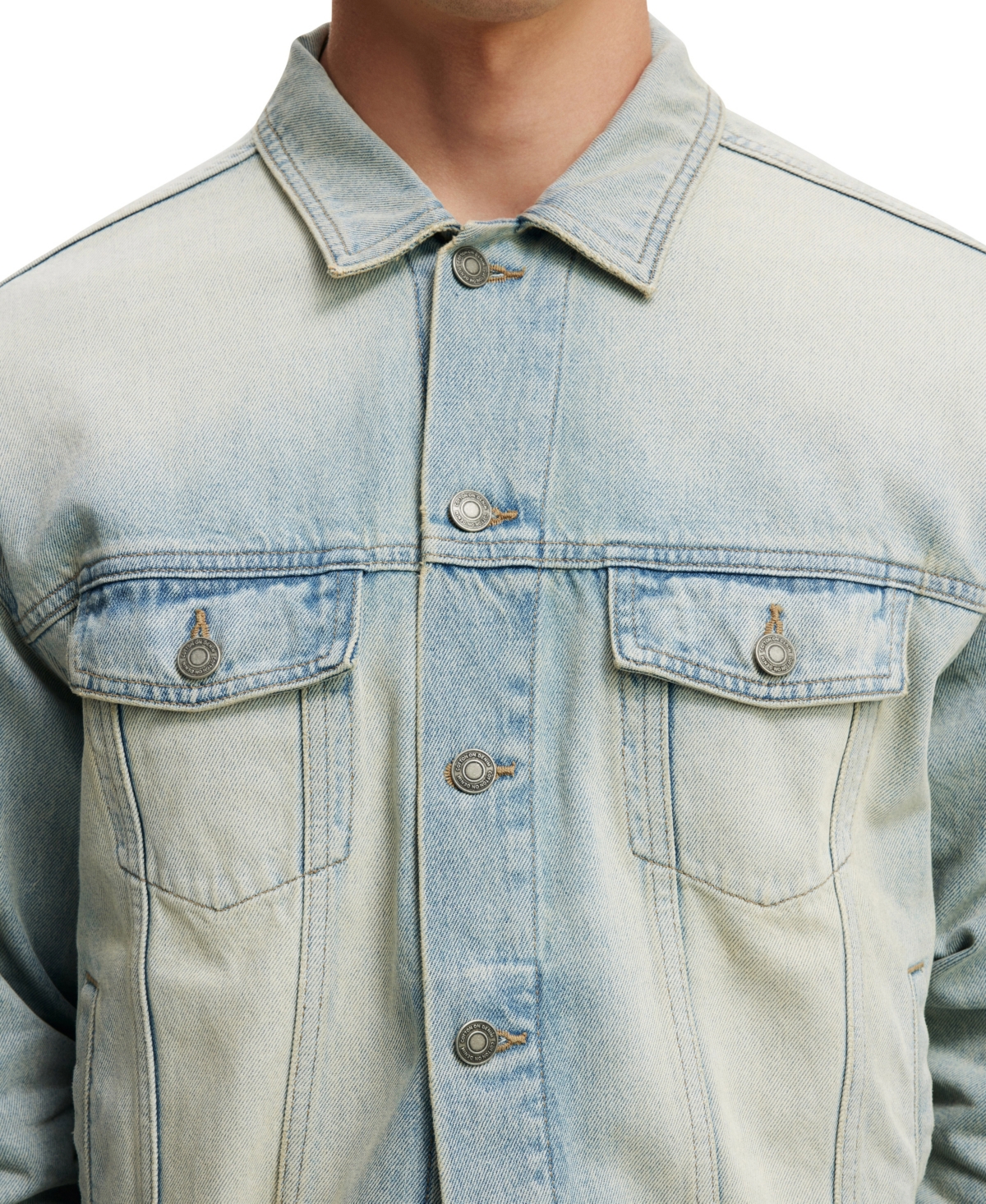 Shop Cotton On Men's Oversized Trucker Jacket In Halen Blue