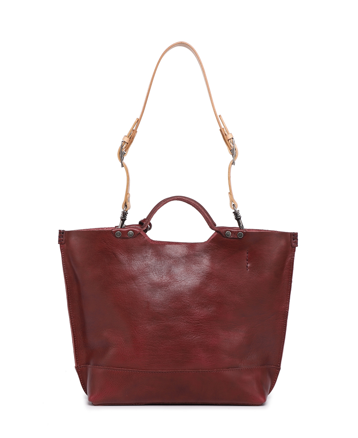 Women's Genuine Leather Gypsy Soul Tote Bag - Burgundy