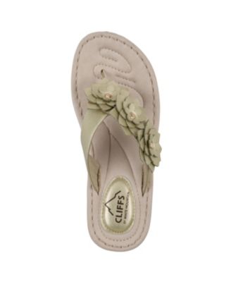 Women's Content Floral Wedge Slip-On Sandals