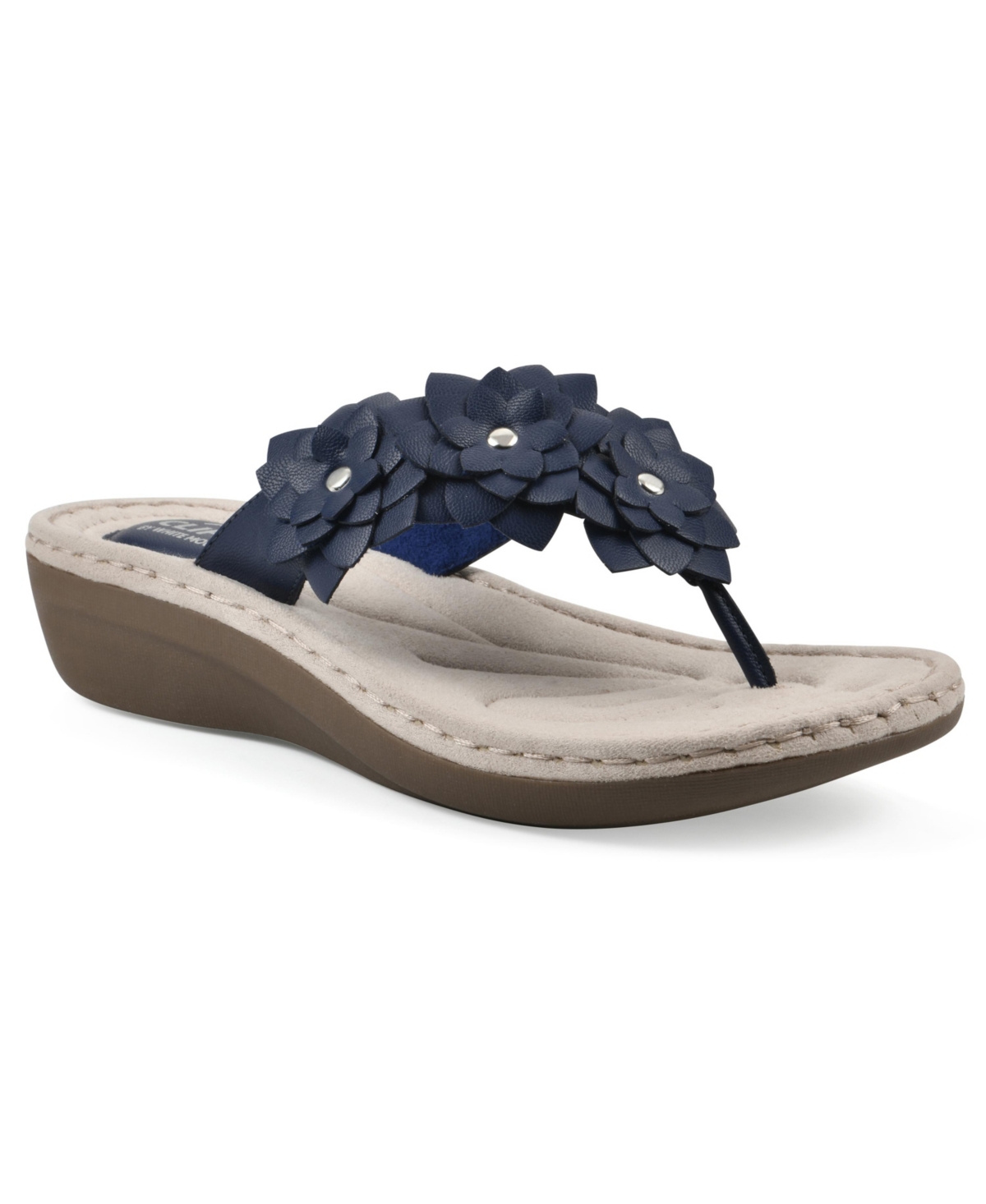 Cliffs By White Mountain Content Wedge Sandal In Navy Smooth