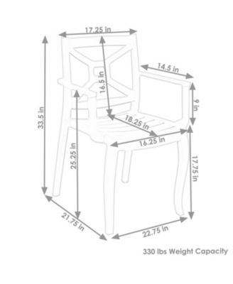 Polypropylene Stackable Tristana Outdoor Patio Arm Chair