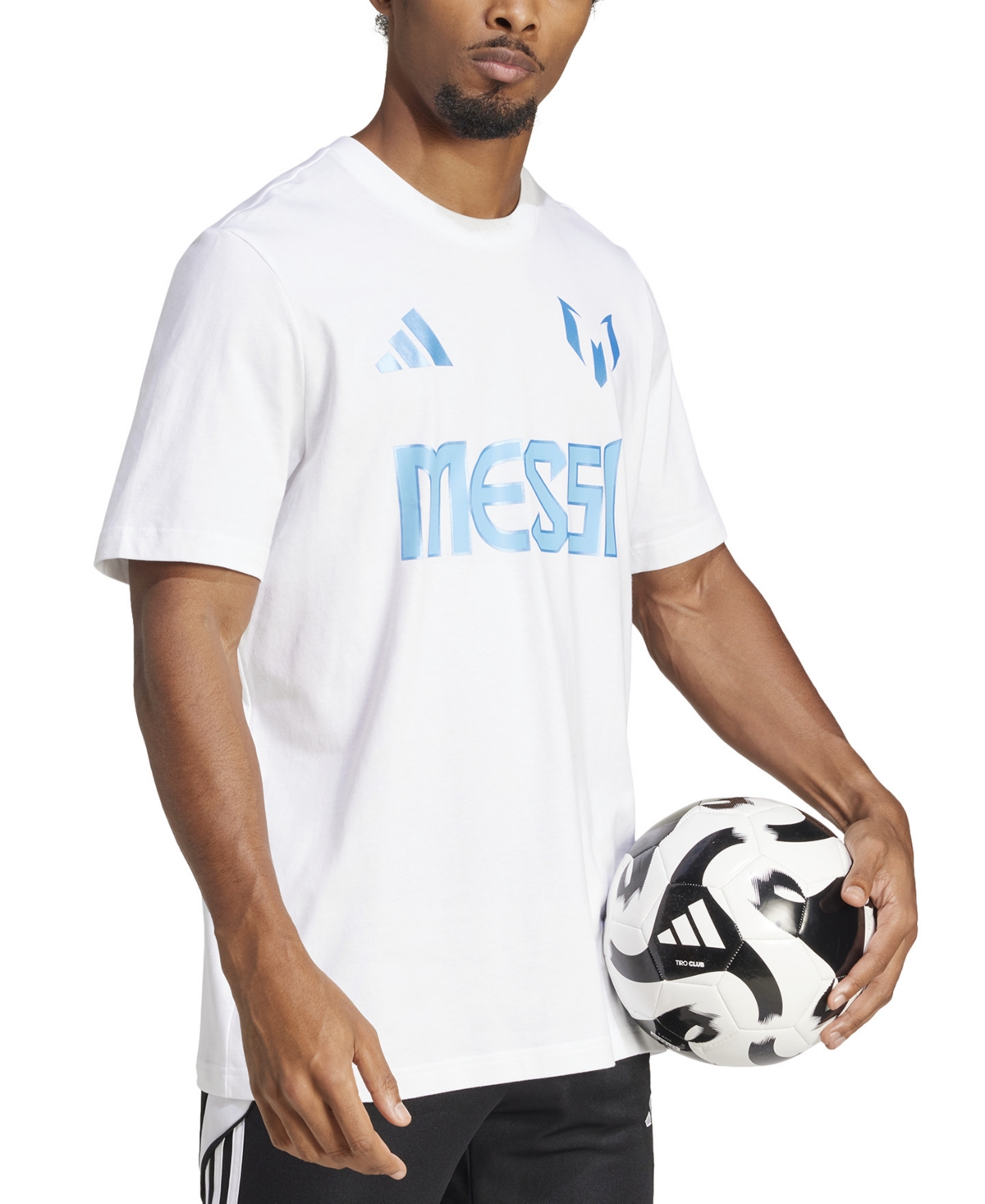 Adidas Originals Men's Messi Standard-fit Graphic T-shirt In White