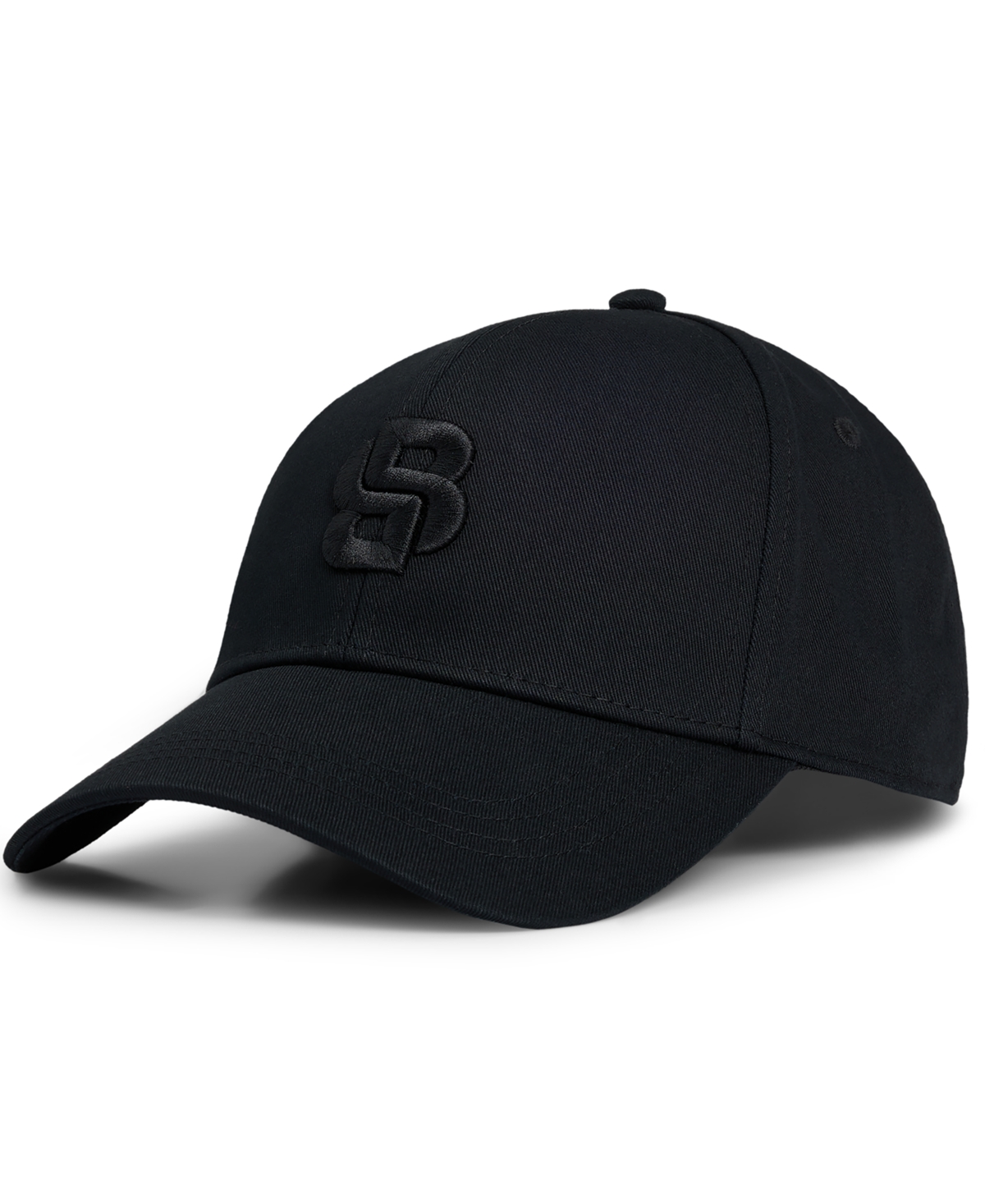 Hugo Boss Boss By  Men's Double B Monogram Cotton Twill Cap In Black
