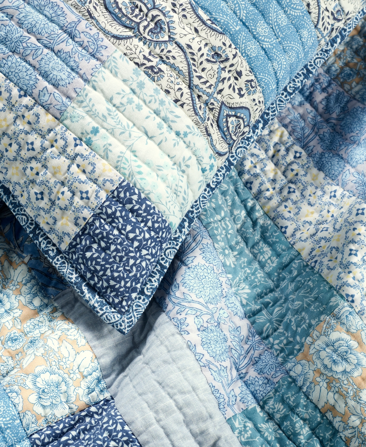 Charter Club Indigo Stripe Artisan 3-pc. Quilt Set, Full/queen, Exclusively At Macy's In Blue