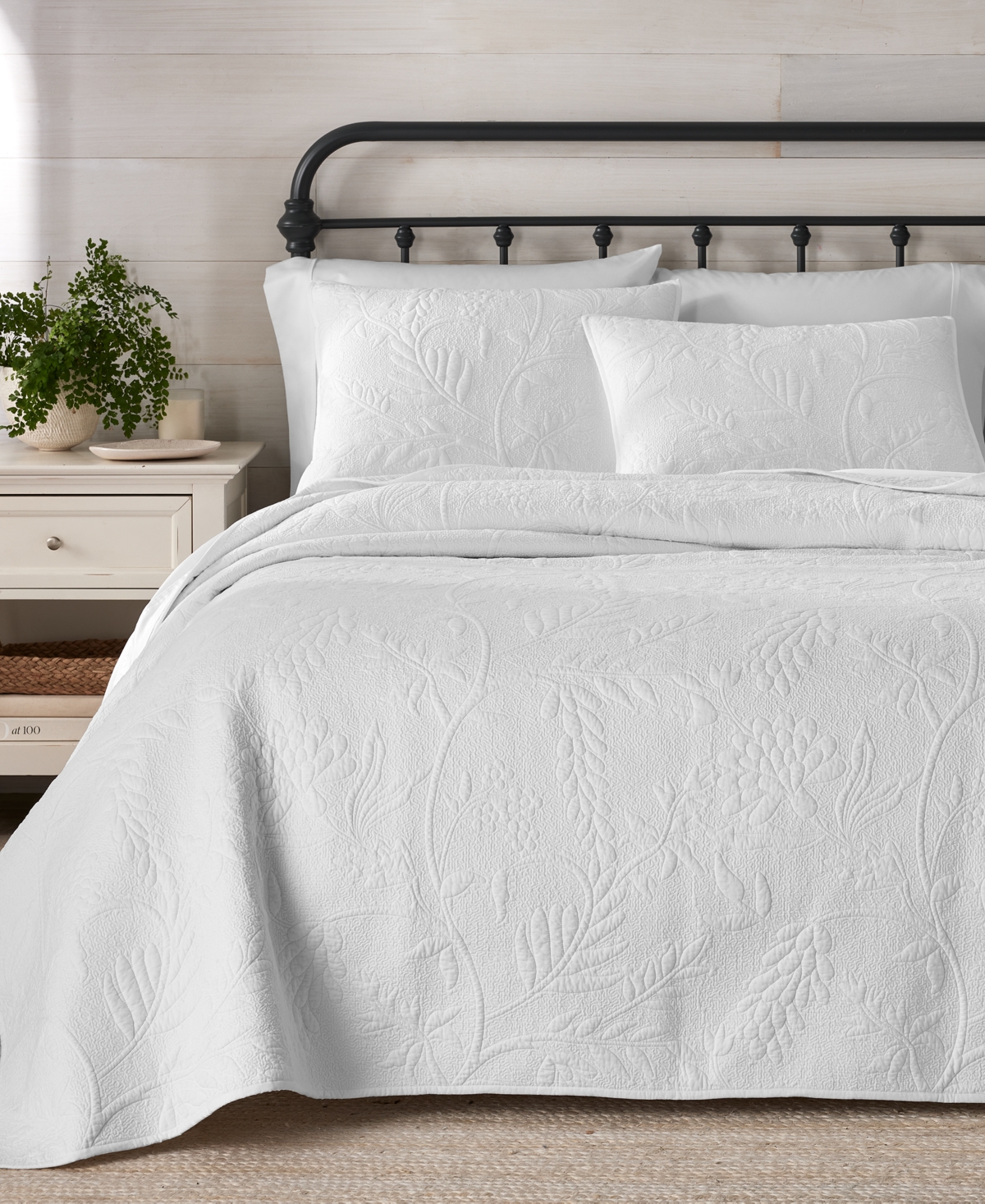 Charter Club Trapunto Vine 3-pc. Quilt Set, King, Exclusively At Macy's In White