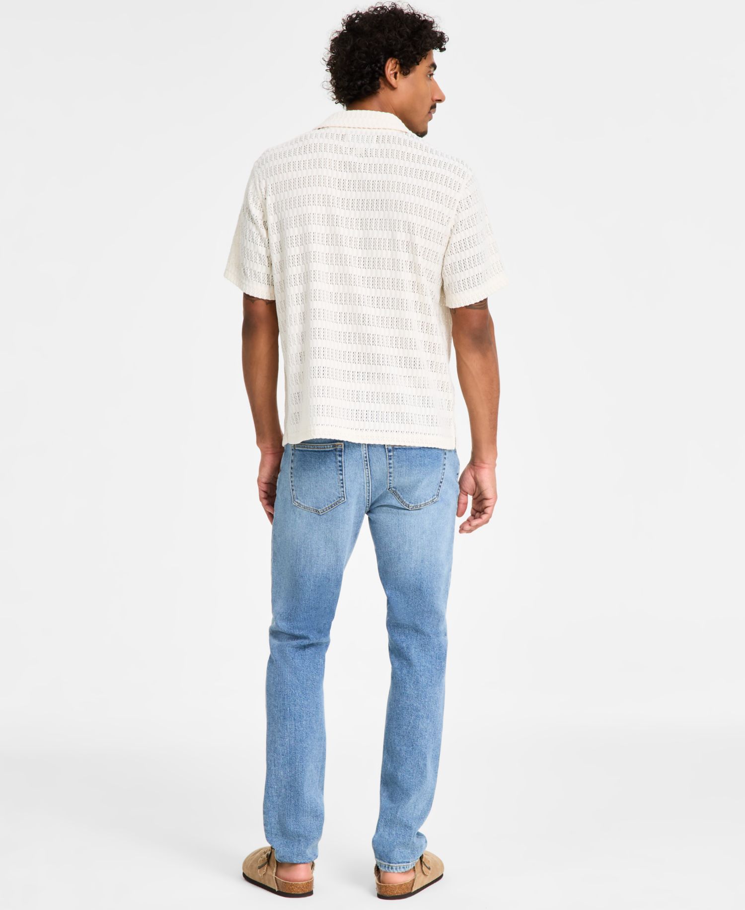 Men's Andre Knit Tonal Stripe Camp Shirt