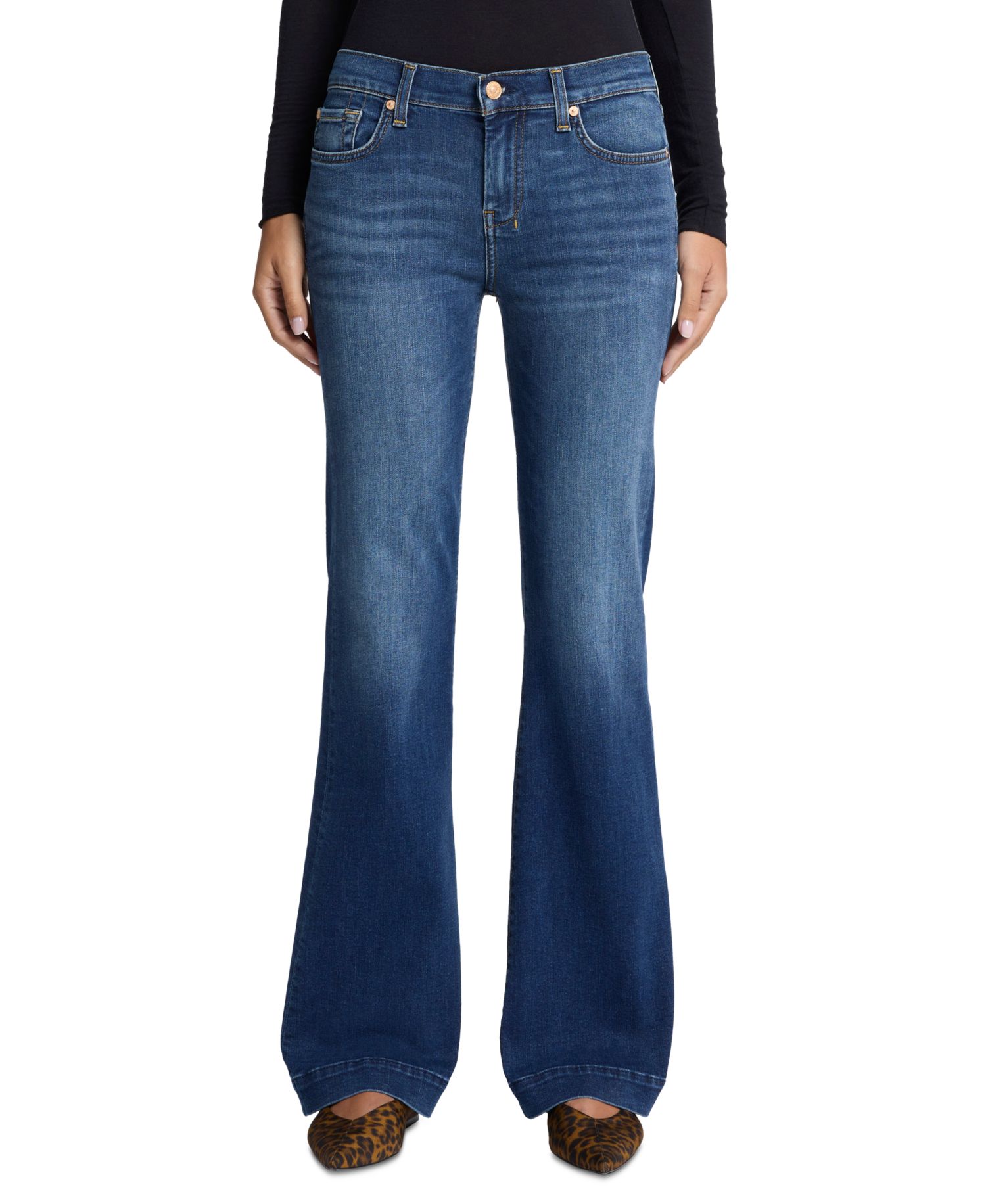 Women's Dojo Tailorless Mid-Rise Flare Slim Illusion Jeans