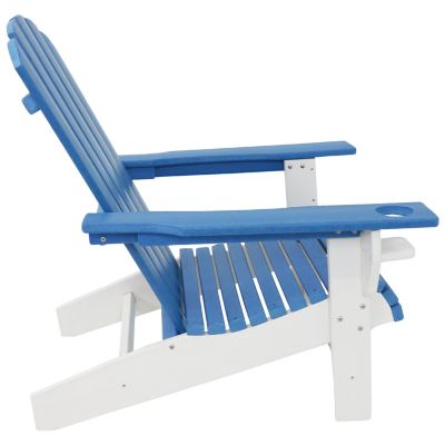 Plastic All-Weather Heavy-Duty Outdoor Adirondack Chair with Drink Holder