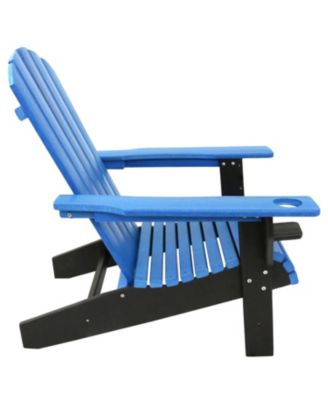 Plastic All-Weather Heavy-Duty Outdoor Adirondack Chair with Drink Holder
