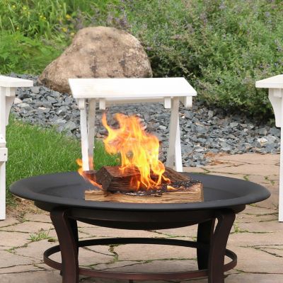 Outdoor Camping or Backyard Replacement Round Steel with Heat-Resistant Paint Finish Fire Pit Bowl - Black