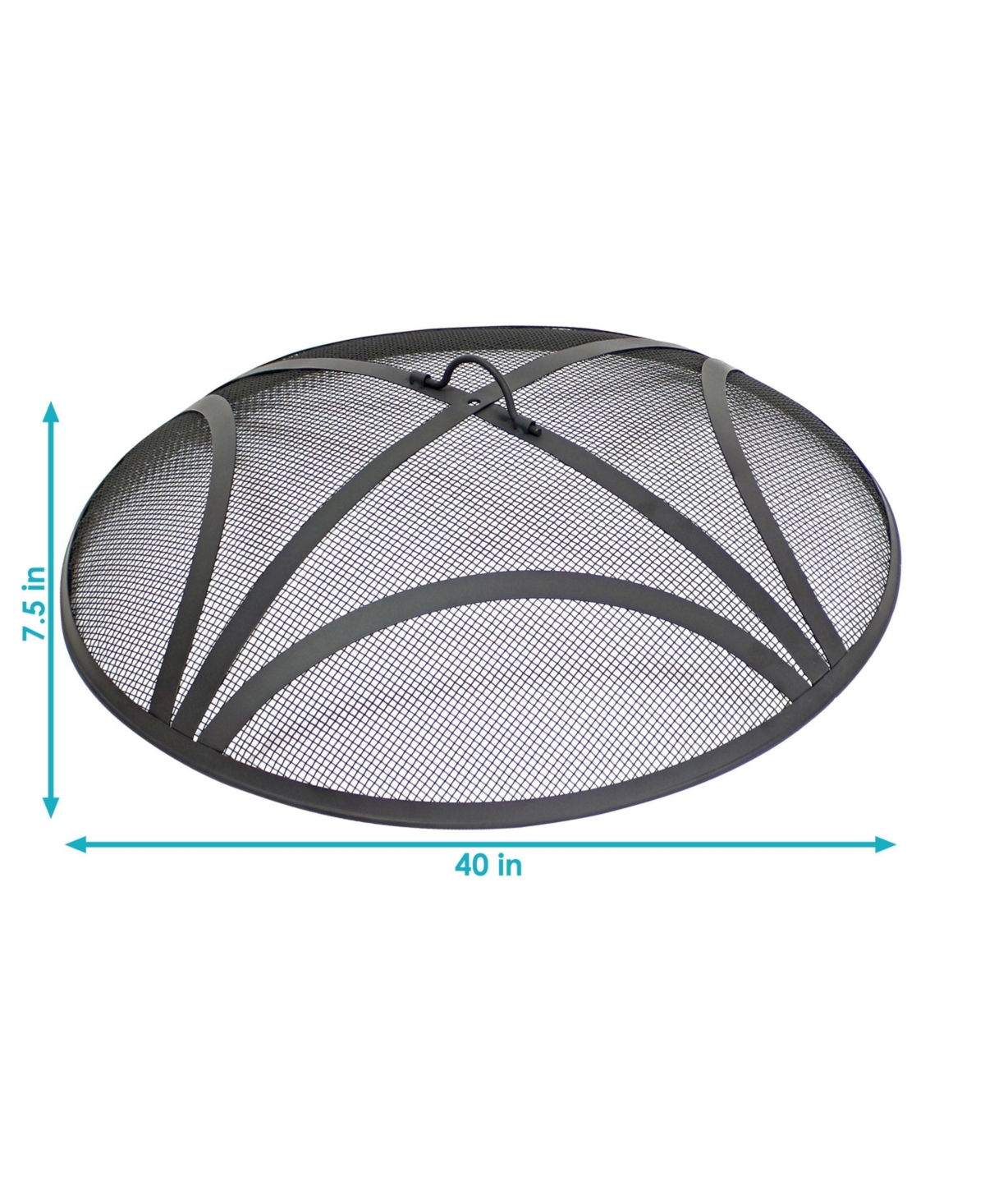 Outdoor Heavy-Duty Reinforced Steel Round Fire Pit Spark Screen with Ring Handle