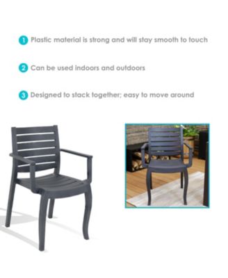 Polypropylene Stackable Illias Outdoor Patio Arm Chair