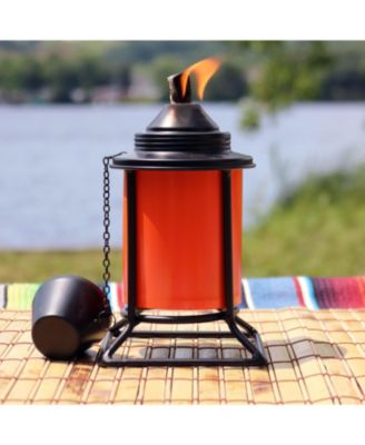 Outdoor Metal Patio Deck Poolside Lawn Tabletop Torch Set - Green, Blue, Orange, and Brown