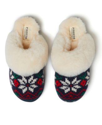Women's Sydney Holiday Fair Isle Genuine Shearling Scuff Slipper