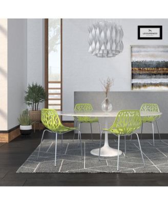 Modern Asbury Dining Chair w/ Chromed Legs, Set of 4