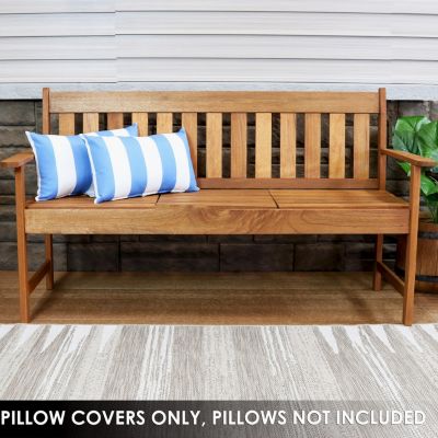 Indoor/Outdoor Weather-Resistant Polyester Square Decorative Pillow Cover Only with Zipper Closures