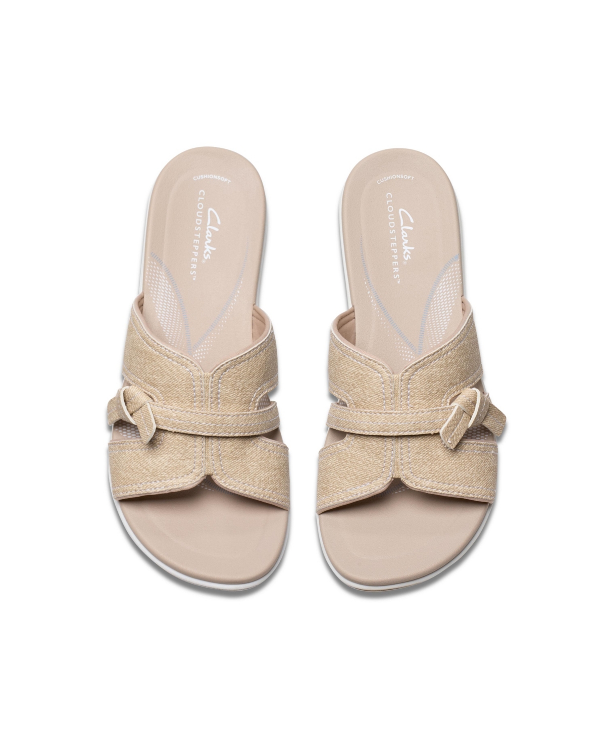 Clarks Cloudsteppers Women's Breeze Rae Mia Slip-on Flat Sandals In Sand Interest