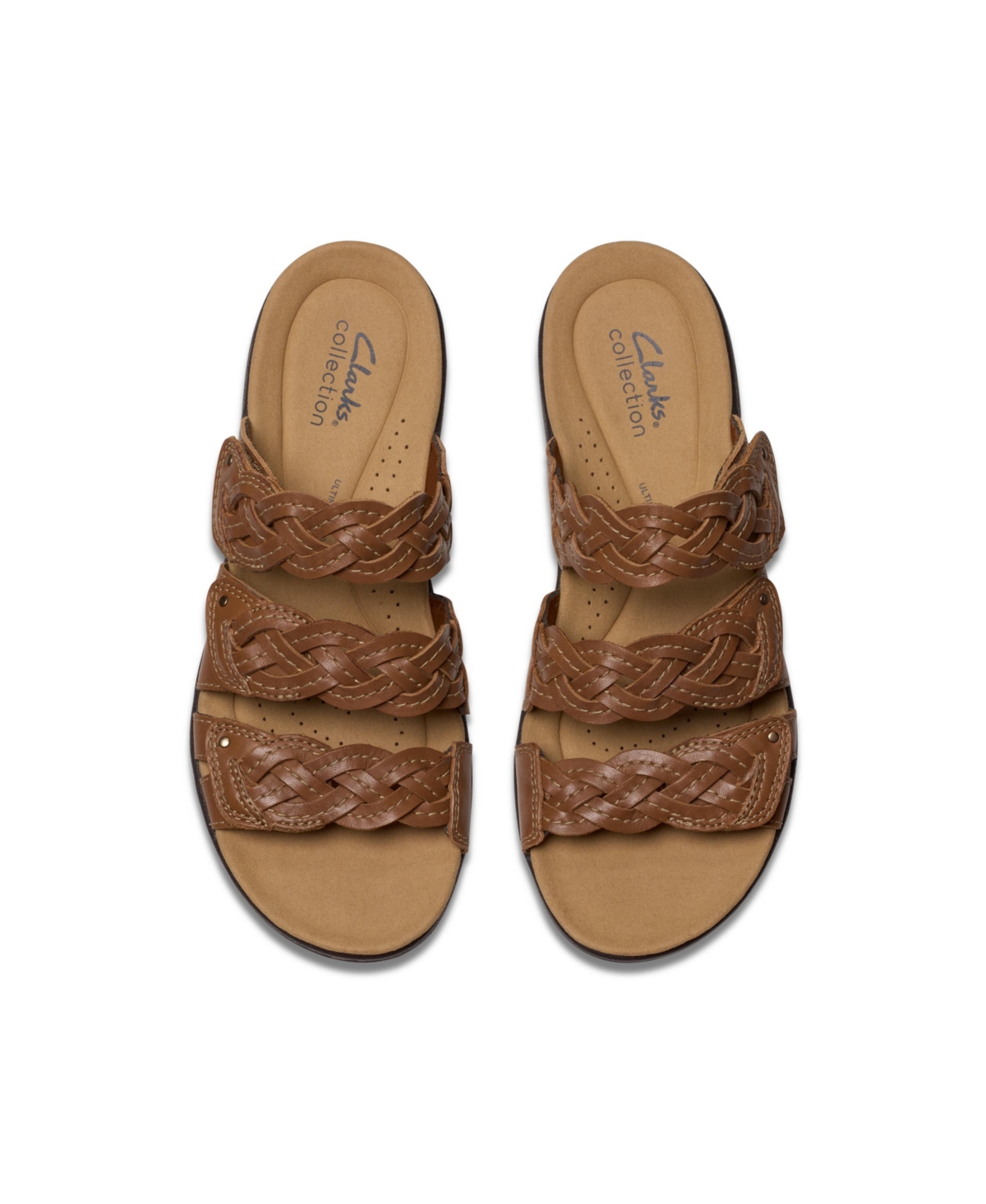Clarks Collection Women's Laurieann Rio Slip-on Flat Sandals In Tan Leather
