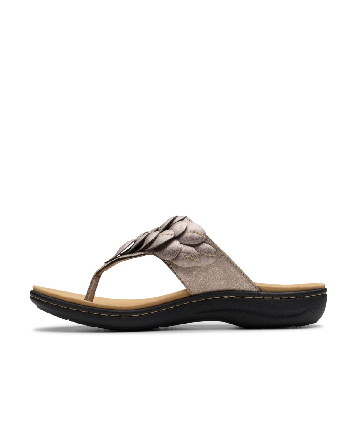 Clarks Collection Women's Laurieann Palm Flip-flop Sandals In Taupe Metallic