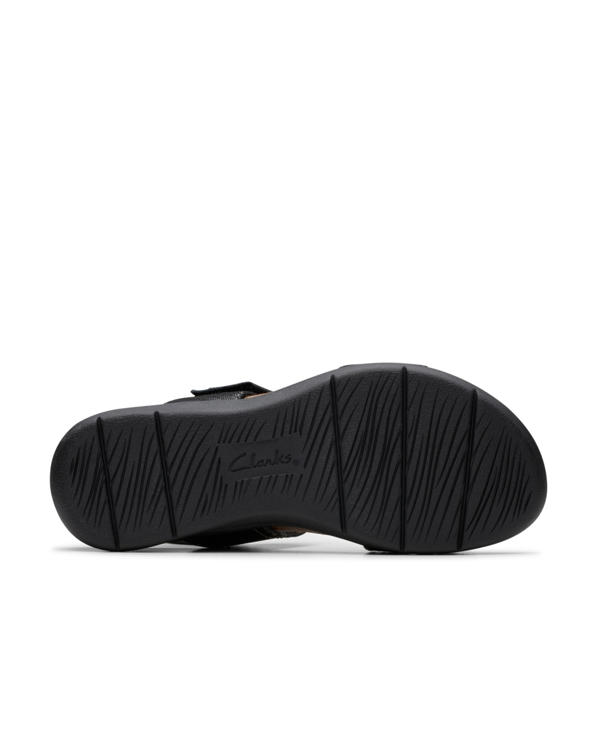 Clarks Collection Women's April Clover Riptape Flat Sandals In Black Combi Leather