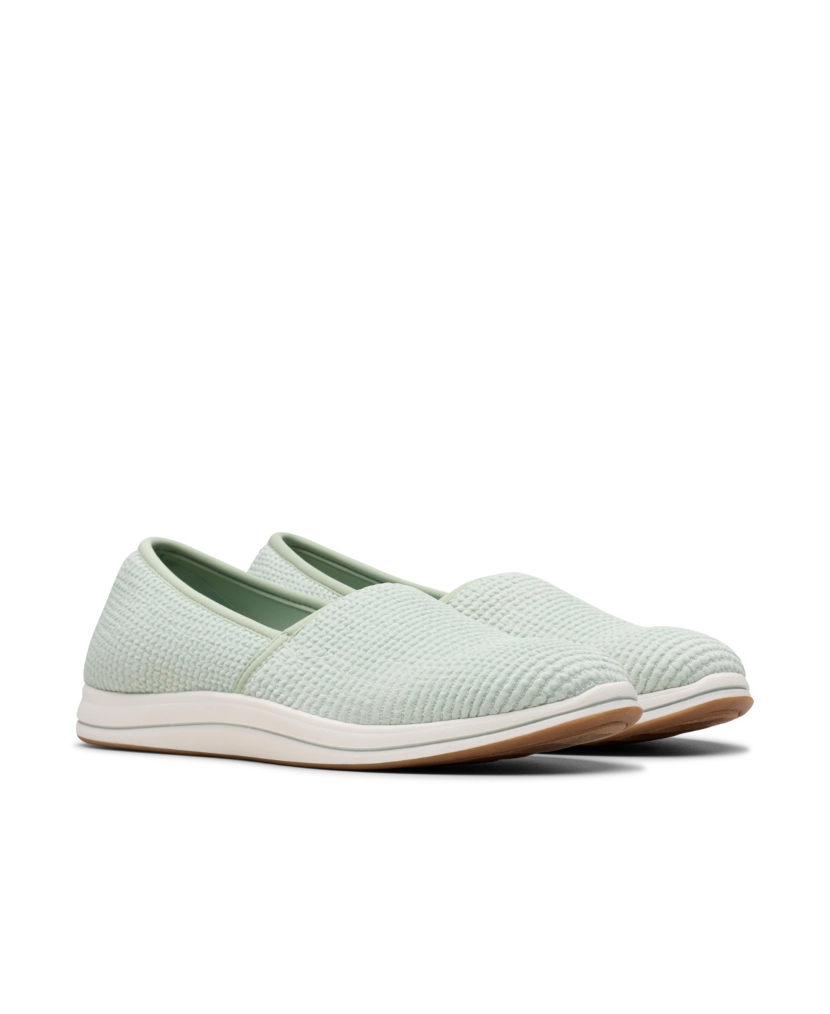 Clarks Cloudsteppers Women's Breeze Stretch Slip-on Shoes In Mint Textile
