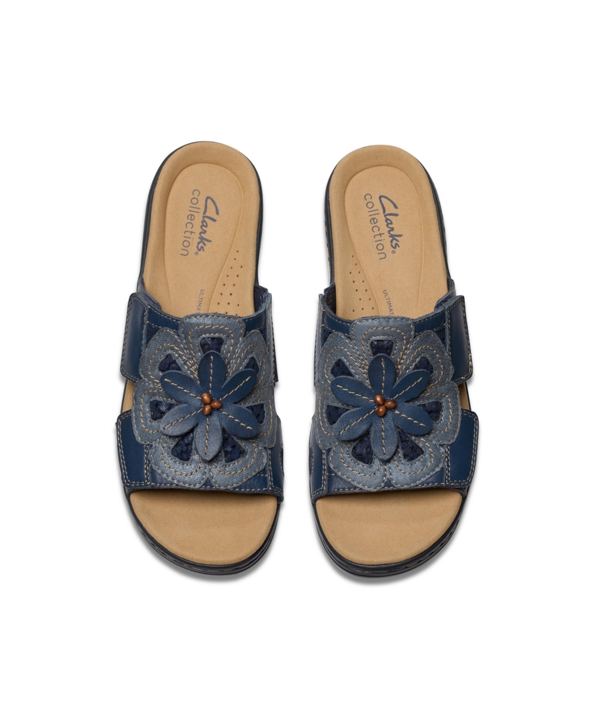 Clarks Collection Women's Merliah2 Belle Wedge Sandals In Navy Multi Leather
