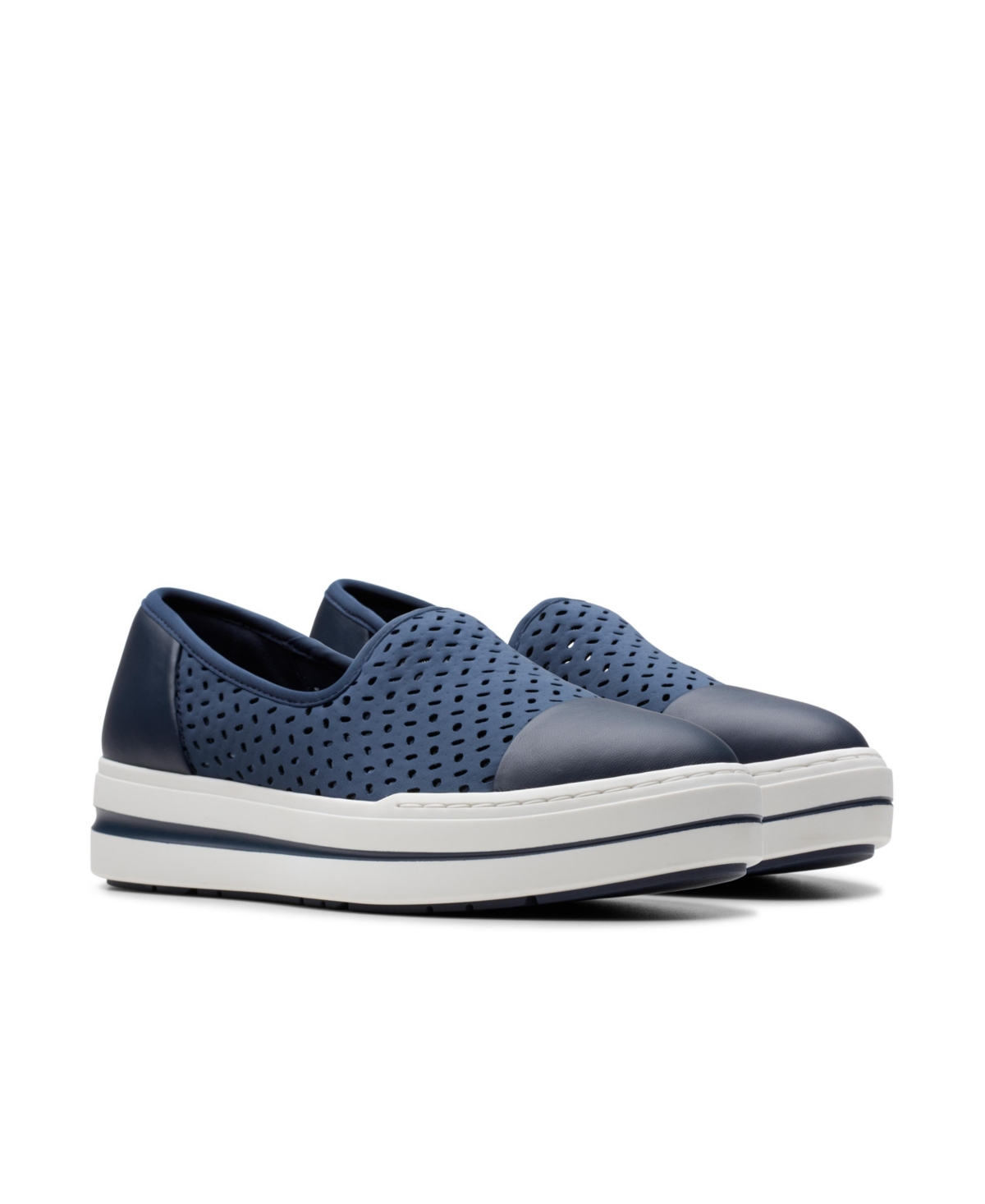 Clarks Cloudsteppers Women's Audreigh Star Slip-on Shoes In Navy Textile