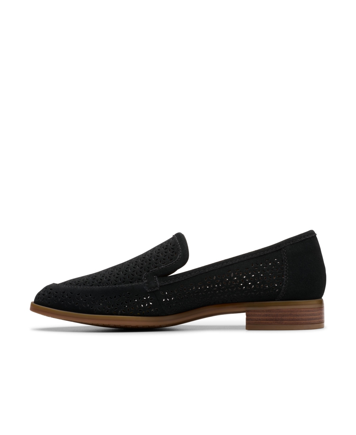 Clarks Trish Cove In Black Suede