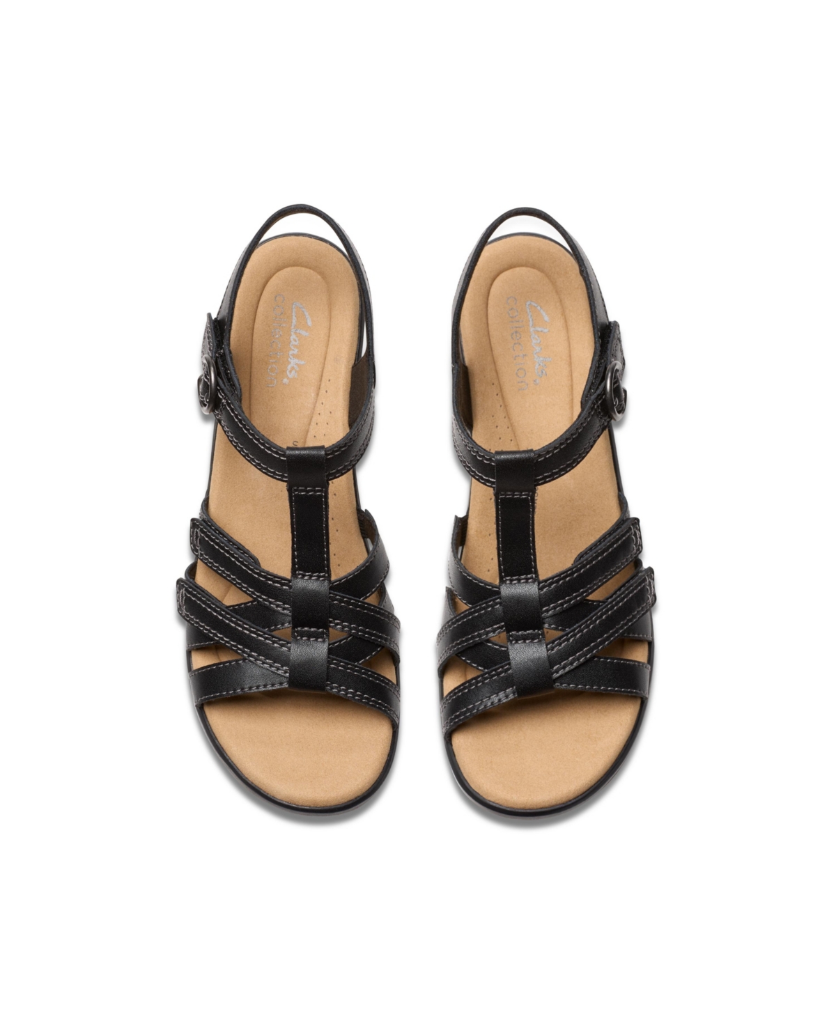 Shop Clarks Collection Women's Emily2 Rose Block Heel Sandals In Black Leather
