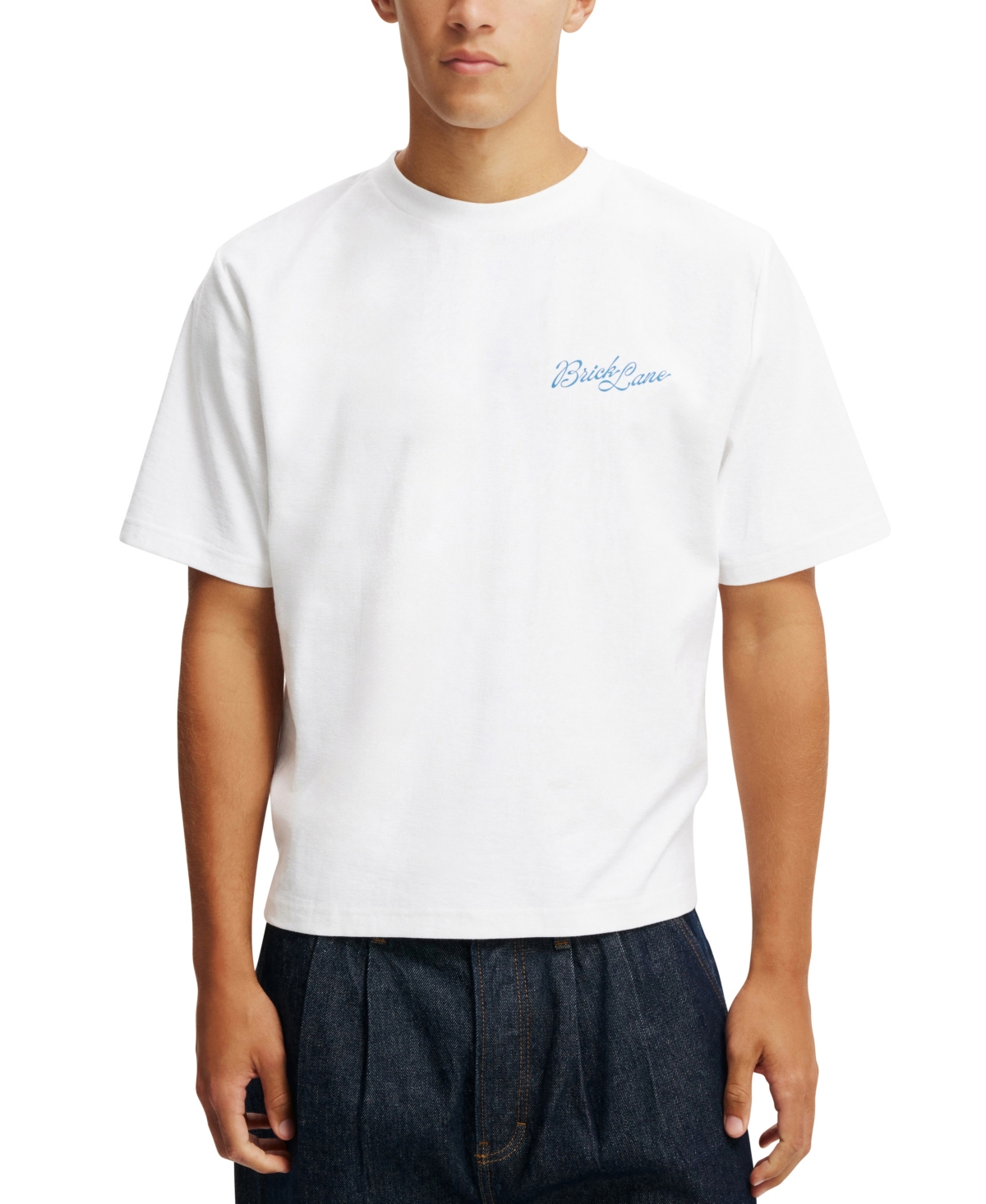 COTTON ON MEN'S CROPPED GRAPHIC T-SHIRT 