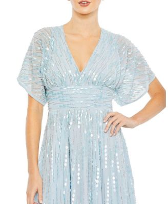 Women's Embellished V Neck Evening Gown